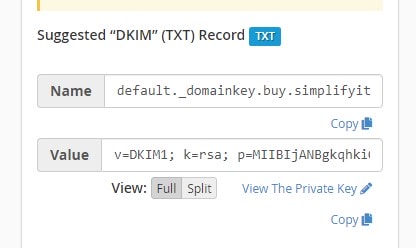 Copy DKIM value